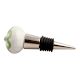 Lime Green Floral Crackle Ceramic Wine Stopper